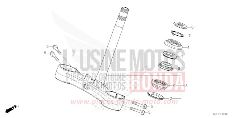 STEERING STEM for X-ADV 750 GRAND PRIX RED (R380) from 2024